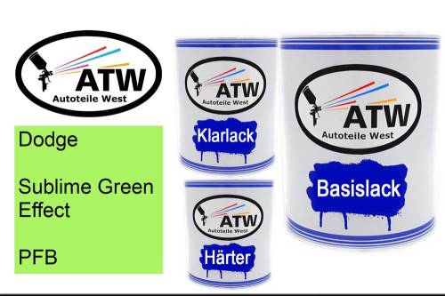 Dodge, Sublime Green Effect, PFB: 1L Lackdose + 1L Klarlack + 500ml Härter - Set, von ATW Autoteile West.